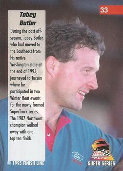 1995 Finish Line Super Series - Rainbow Foil #33 Tobey Butler Back