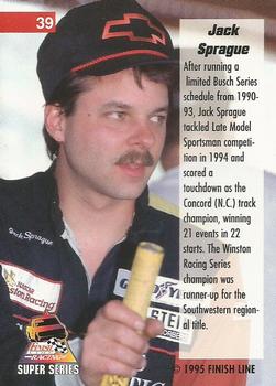 1995 Finish Line Super Series - Rainbow Foil #39 Jack Sprague Back