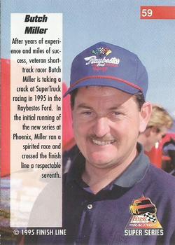 1995 Finish Line Super Series - Rainbow Foil #59 Butch Miller Back