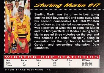 1996 Traks Review & Preview #17 Sterling Marlin Back
