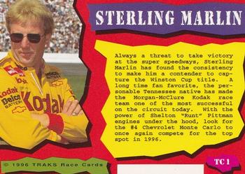 1996 Traks Review & Preview - Triple-Chase #TC 1 Sterling Marlin Back