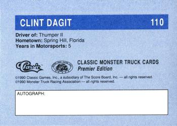 1990 Classic Monster Trucks #110 Clint Dagit Back
