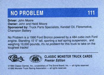 1990 Classic Monster Trucks #111 No Problem! Back