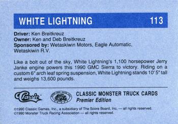 1990 Classic Monster Trucks #113 White Lightning Back