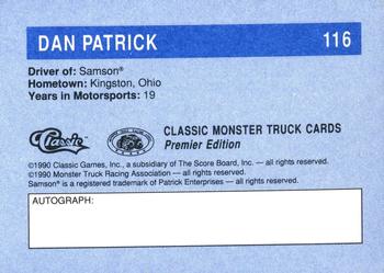 1990 Classic Monster Trucks #116 Dan Patrick Back
