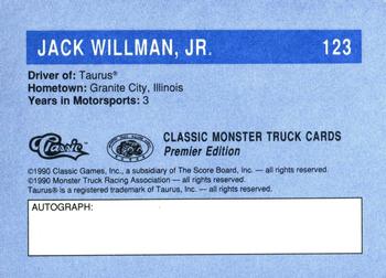 1990 Classic Monster Trucks #123 Jack Willman Jr. Back