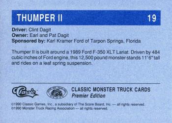 1990 Classic Monster Trucks #19 Thumper II Back