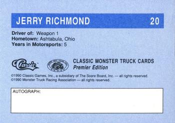 1990 Classic Monster Trucks #20 Jerry Richmond Back