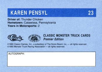 1990 Classic Monster Trucks #23 Karen Pensyl Back