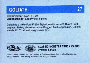 1990 Classic Monster Trucks #27 Goliath Back