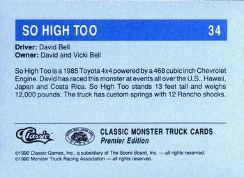 1990 Classic Monster Trucks #34 So High Too Back