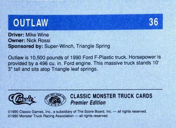 1990 Classic Monster Trucks #36 Outlaw Back