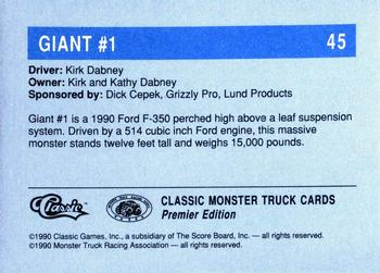 1990 Classic Monster Trucks #45 Giant #1 Back