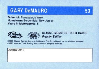 1990 Classic Monster Trucks #53 Gary DeMauro Back