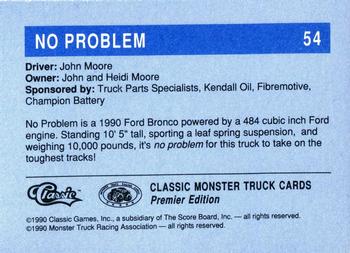 1990 Classic Monster Trucks #54 No Problem! Back