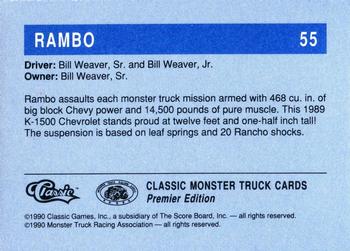 1990 Classic Monster Trucks #55 Rambo Back