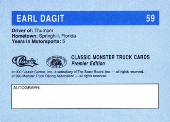 1990 Classic Monster Trucks #59 Earl Dagit Back