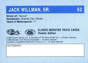 1990 Classic Monster Trucks #62 Jack Willman Sr. Back