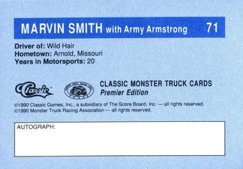 1990 Classic Monster Trucks #71 Marvin Smith / Army Armstrong Back