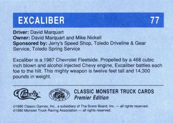 1990 Classic Monster Trucks #77 Excaliber Back