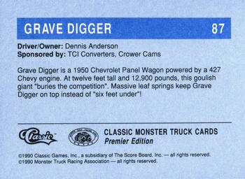 1990 Classic Monster Trucks #87 Grave Digger Back