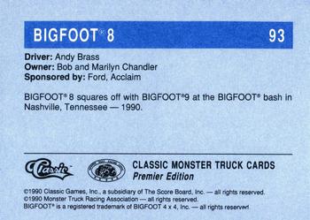 1990 Classic Monster Trucks #93 Bigfoot 8 Back