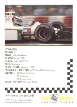 1991 ProTrac's Formula One #27 Lotus 102B Back