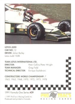 1991 ProTrac's Formula One #29 Lotus 102B Back