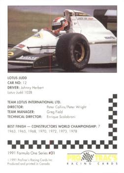 1991 ProTrac's Formula One #31 Lotus 102B Back