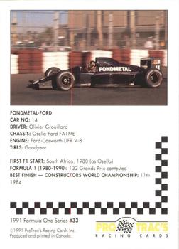 1991 ProTrac's Formula One #33 Osella FA1ME Back