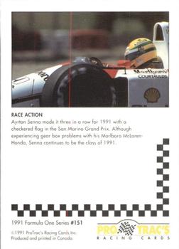1991 ProTrac's Formula One #151 Ayrton Senna Back