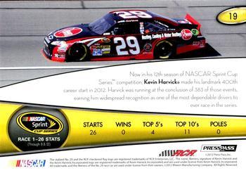 2013 Press Pass - Color Proof Yellow #19 Kevin Harvick Back