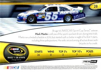2013 Press Pass - Color Proof Yellow #28 Mark Martin Back