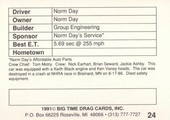 1991 Big Time Drag #24 Norm Day Back