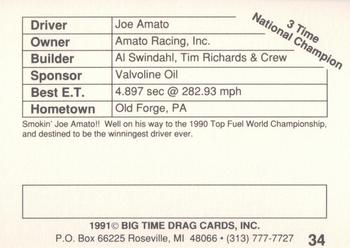 1991 Big Time Drag #34 Joe Amato Back