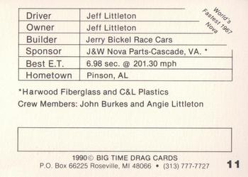 1990 Big Time Drag #11 Jeff Littleton Back