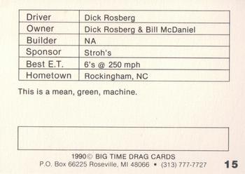 1990 Big Time Drag #15 Dick Rosberg Back