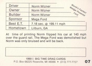 1990 Big Time Drag #07 Norm Wizner Back