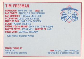 1989 Checkered Flag IHRA #25 Tim Freeman Back