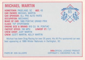 1989 Checkered Flag IHRA #65 Michael Martin Back