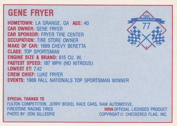 1989 Checkered Flag IHRA #77 Gene Fryer Back