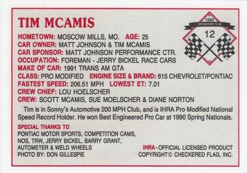 1990 Checkered Flag IHRA #12 Tim McAmis Back