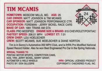 1990 Checkered Flag IHRA #24 Tim McAmis Back