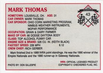 1990 Checkered Flag IHRA #43 Mark Thomas Back