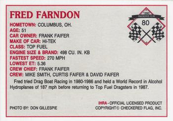 1990 Checkered Flag IHRA #80 Fred Farndon Back