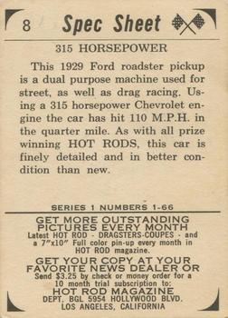 1965 Donruss Spec Sheet #8 315 Horsepower Back