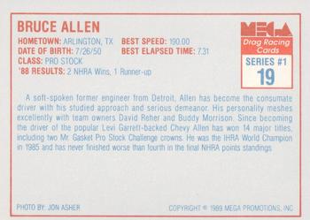 1989 Mega Drag #19 Bruce Allen Back