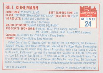 1989 Mega Drag #24 Bill Kuhlman Back