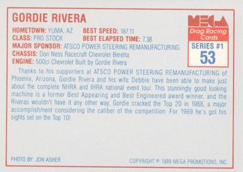 1989 Mega Drag #53 Gordie Riviera Back