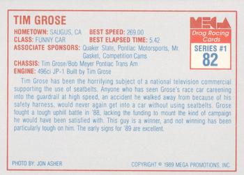 1989 Mega Drag #82 Tim Grosse Back